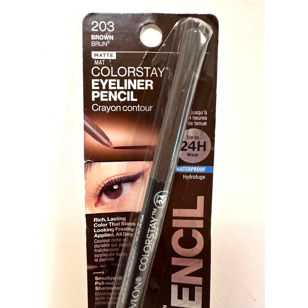 Revlon Colorstay Eyeliner Pencil With Sharpener #203 Brown New In Package - Picture 2 of 6